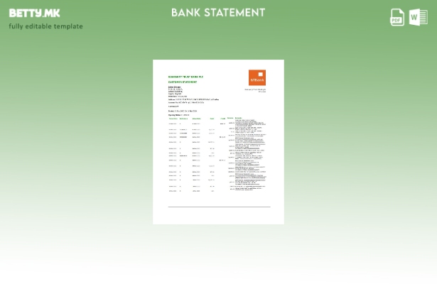 Модерен стил Нигерија GTBank шаблон за извод од банка за доказ за адреса